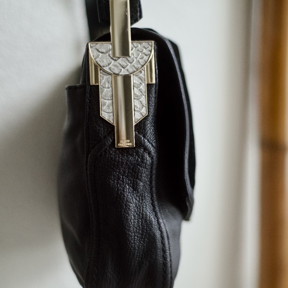 Juicy Couture Black Velour Faux Leather Handbag/Sachet YHRU3270 - Picture 7 of 16